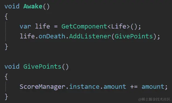 图 16.20 – 订阅 OnDeath 事件以在该场景中给分
