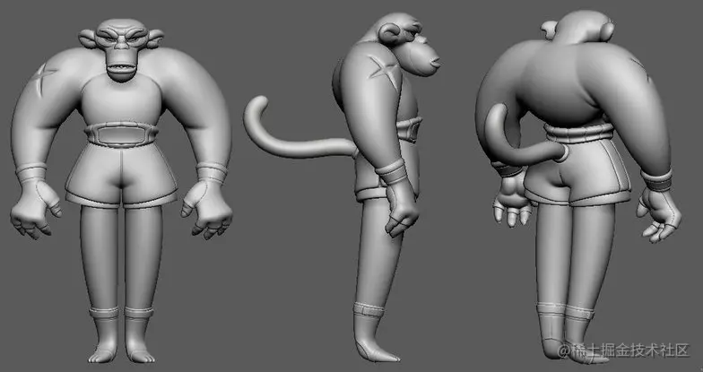 猩猩拳击手模型雕刻完善最终设计-Renderbus云渲染农场