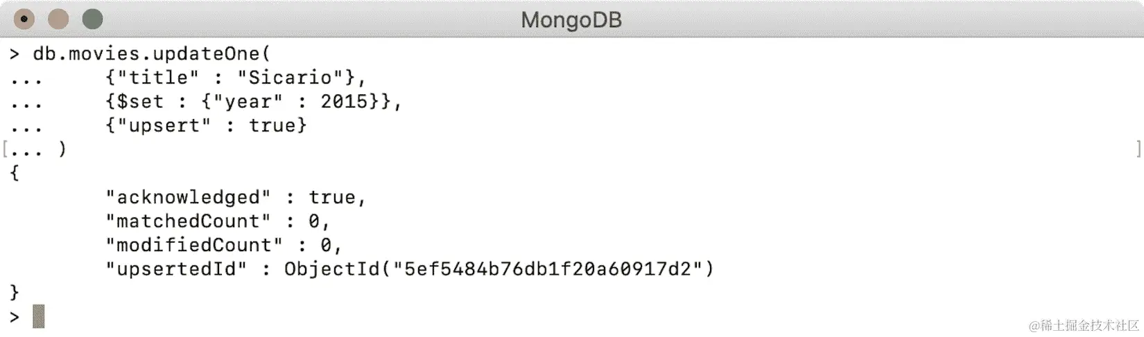 图 5.11：使用 upsert 标志更新不存在的电影