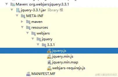 jQuery webjar的结构