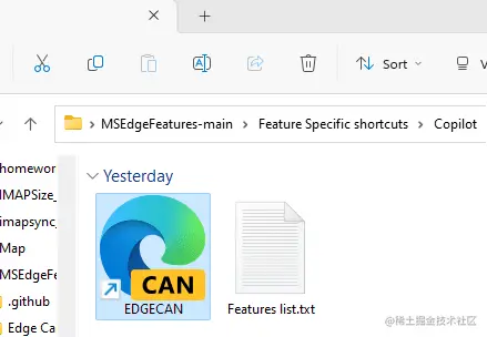Edge Canary Shortcut