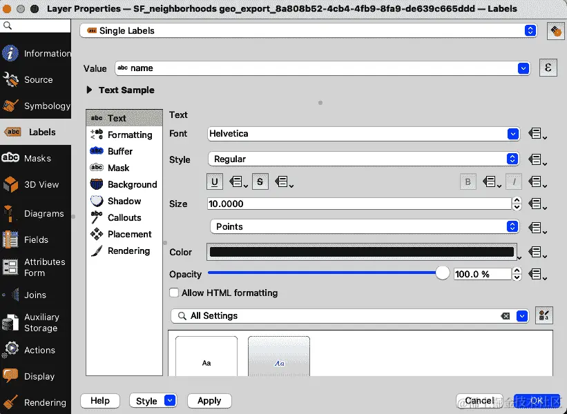 图层属性：向地图添加标签