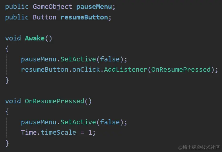 图 17.18 - 取消暂停游戏