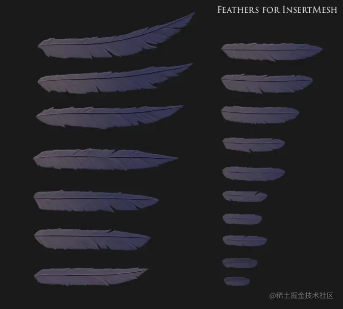 羽毛建模 - 瑞云渲染