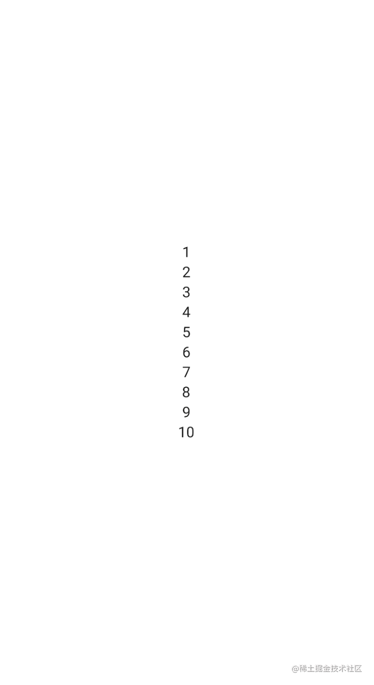 Vertical Line of Numbers