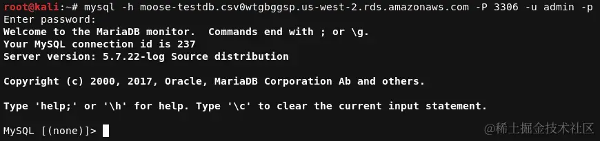 图 5.9 - 连接到 RDS