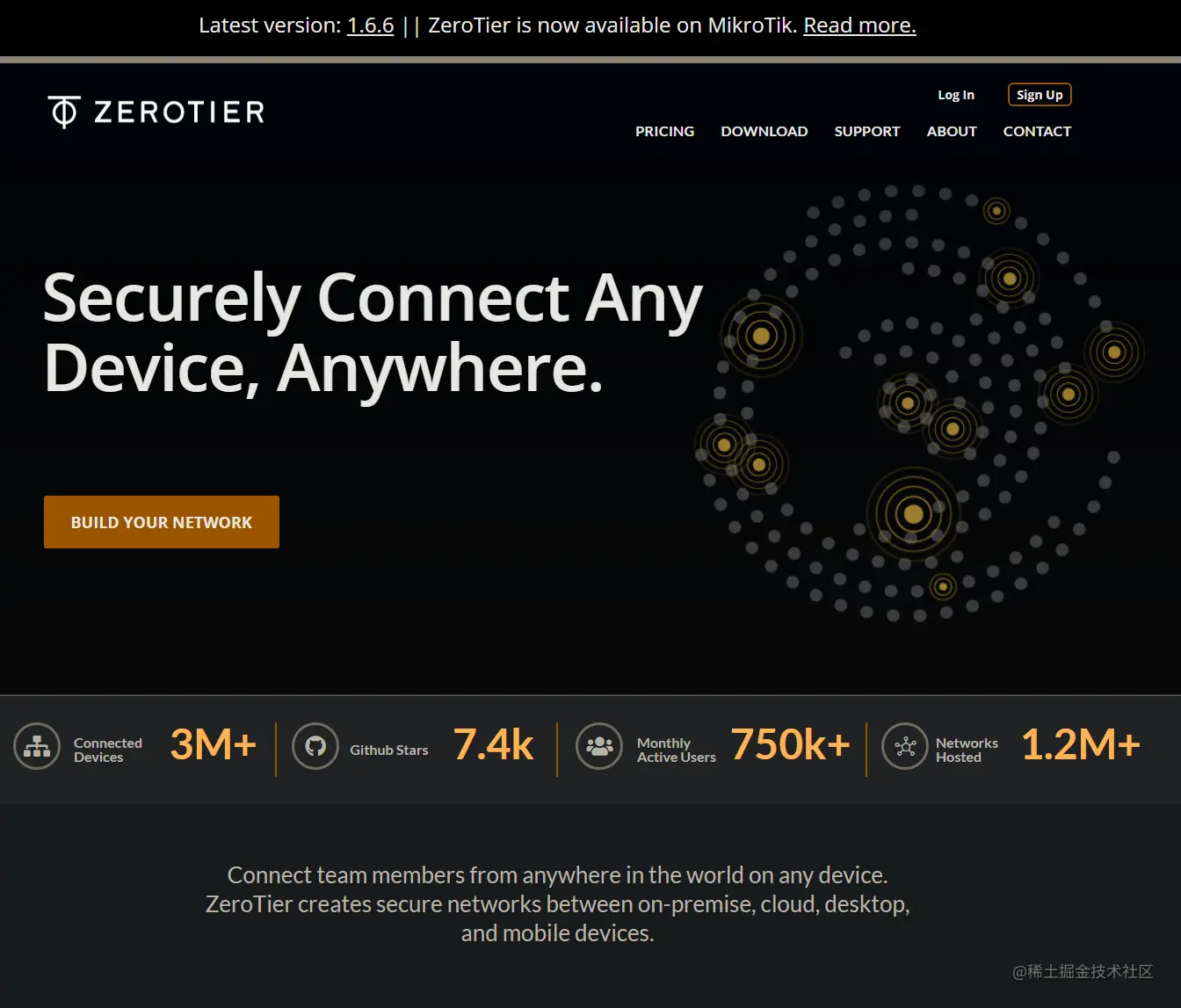 ZeroTier 官网截图