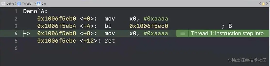 演示bl、ret指令-08
