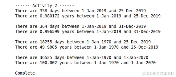 图 3.53：成功的 Date 示例应用程序的输出