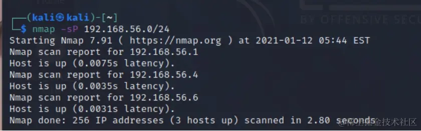 扫描局域网主机