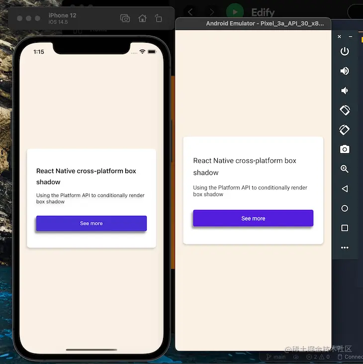 Using React-Native-Shadow-2 To Apply Box Shadow Underneath A Card In iOS and Android