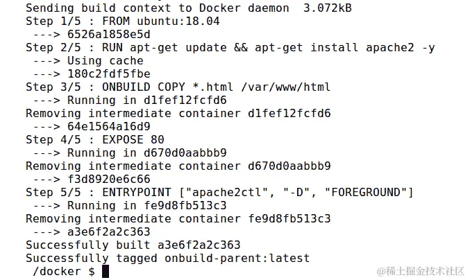 图 2.17：构建 onbuild-parent Docker 镜像