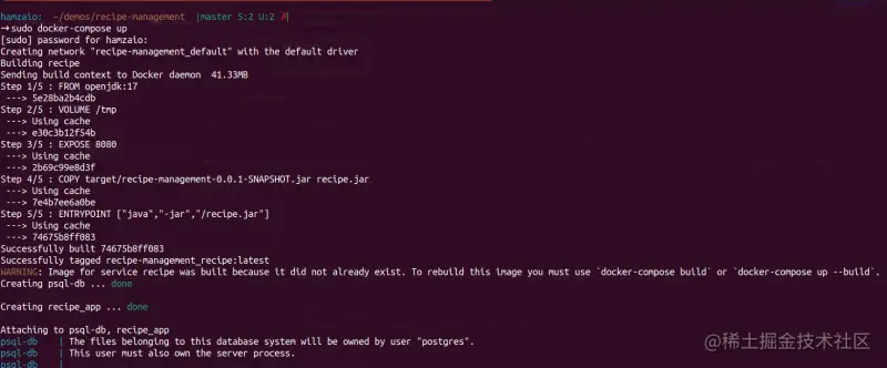 运行 docker-compose 命令