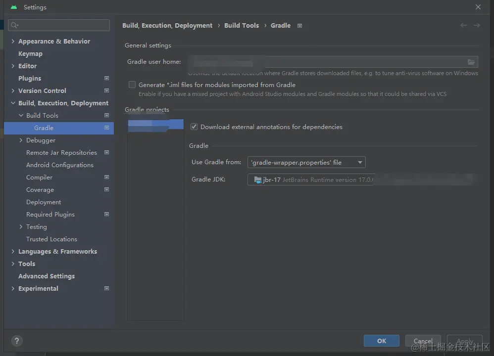 在设置中更改jdk