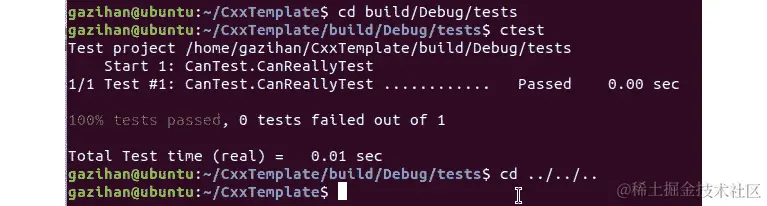 图 1.24：运行 ctest