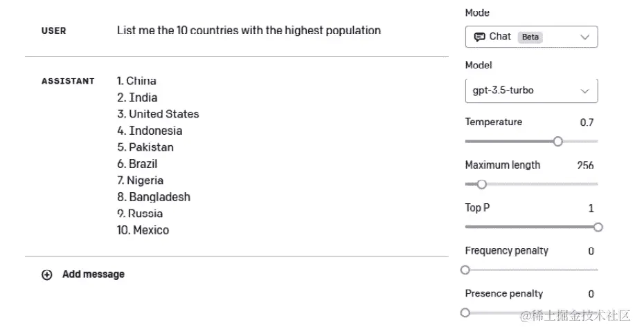 图 2.6 – 使用 GPT-3.5 进行交互的示例