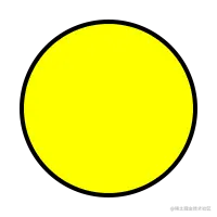 A very simple SVG - a yellow circle with a black stroke