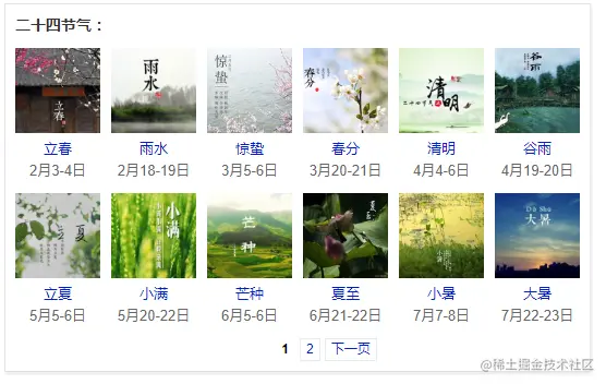 二十四节气表一