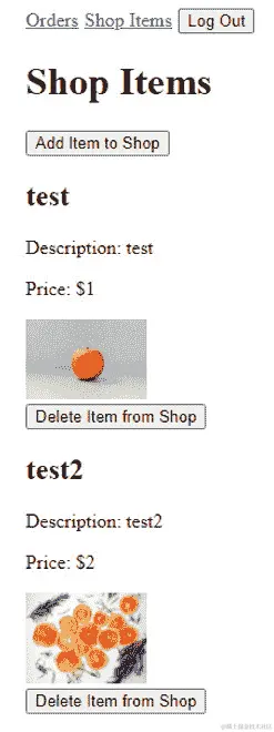 图 7.4 – 商店物品页面：管理员视图