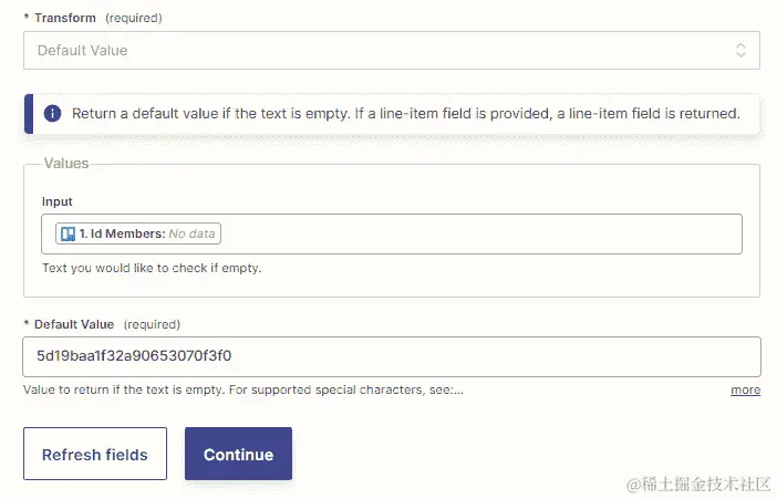 图 17.9 – 使用 Formatter by Zapier 文本操作事件来分配默认值