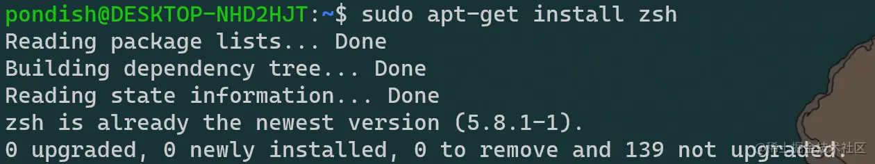 apt-get install zsh
