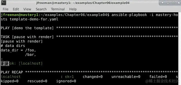 图 6.6 - 在 Ansible 中使用 for 循环渲染模板，同时利用循环索引