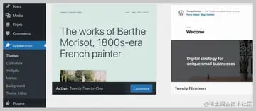 Default Theme WordPress Appearance Customize