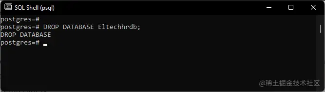 Drop postgresql database