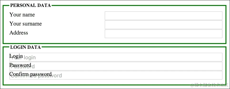 基于 input[type="text"]和标签的复杂表单