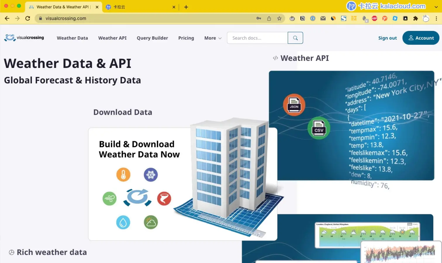 Visual Crossing API