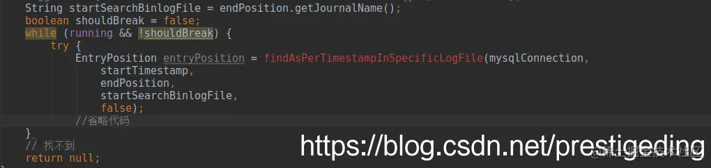 MysqlEventParser#findByStartTimeStamp