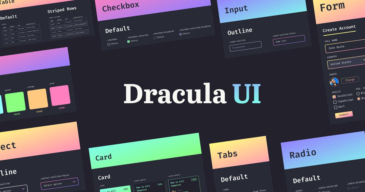 Dracula UI暗色系组件