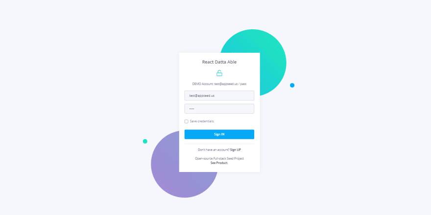 Django React Datta Able - Open-source fullstack product provided by AppSeed and CodedThemes.
