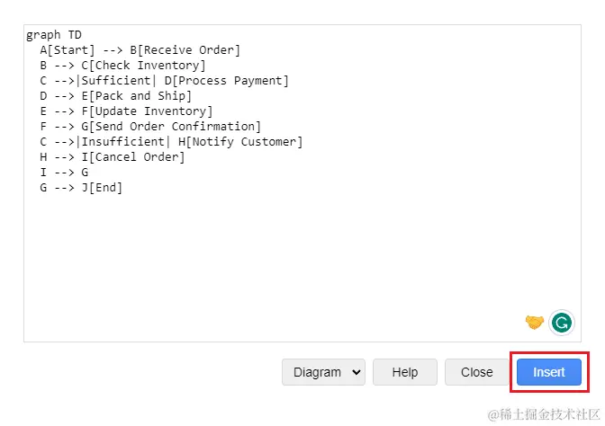 draw.io insert mermaid code