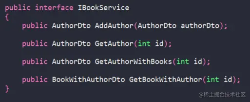 IBookService interface definition from Mapping Demo