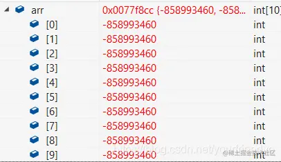 系统默认未初始化值