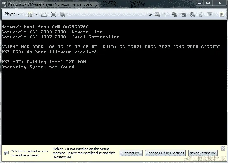 在 VMware Player 中安装 Kali Linux