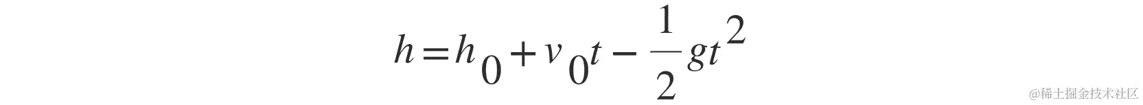 图 12.34：计算抛射体高度的公式