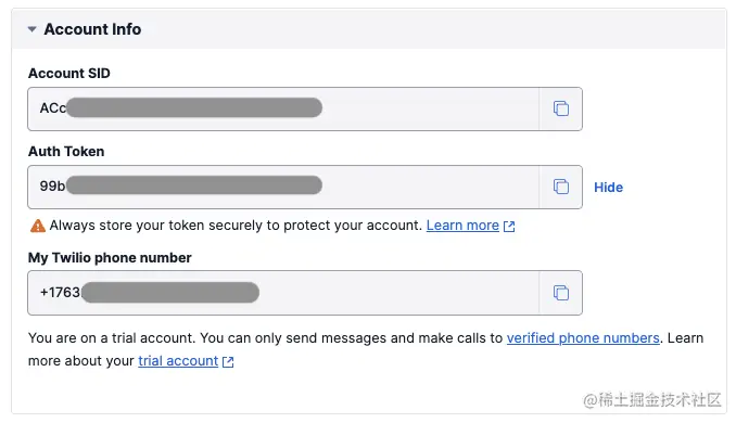 Twilio Account Credentials