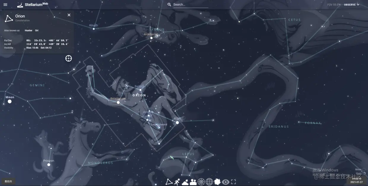 虚拟天文馆 Stellarium WEB