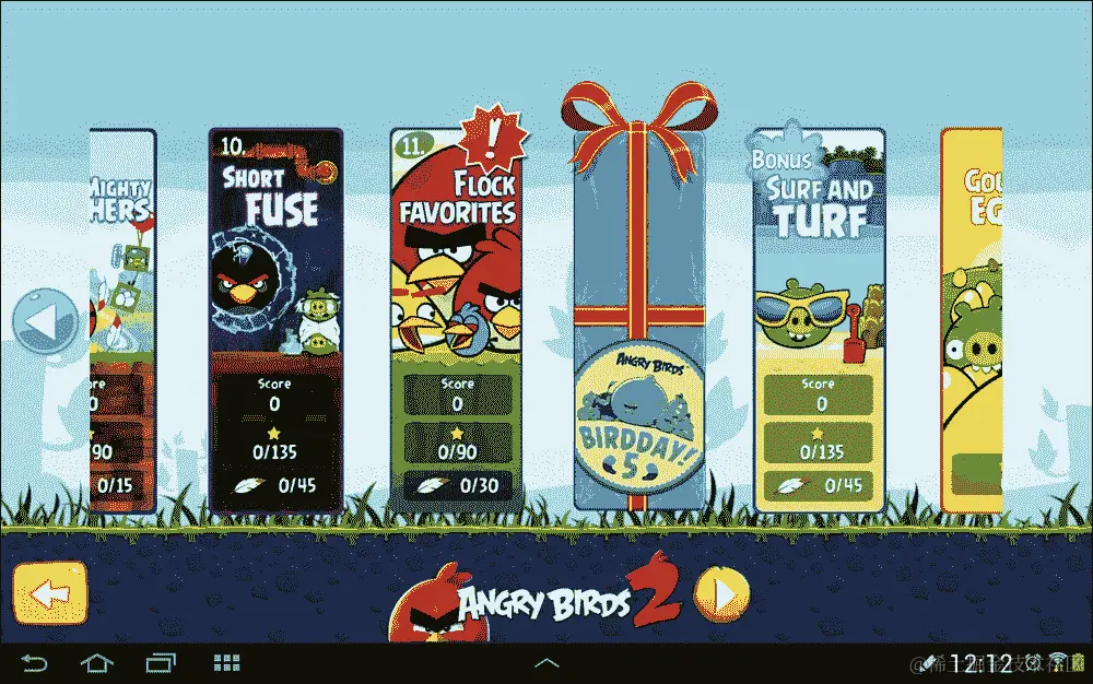 愤怒的小鸟经典滑动菜单
