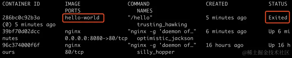 图 1.8：检查我们的已退出容器