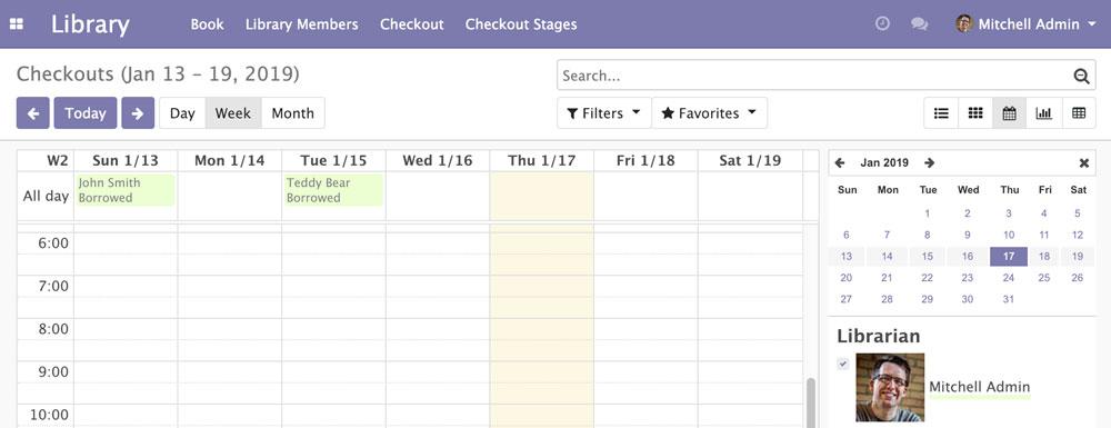 Odoo 12日历视图