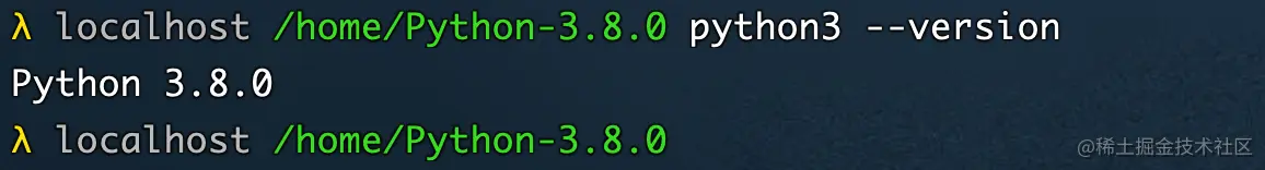 Localhost homePython-3.8.0 python3 --version.png