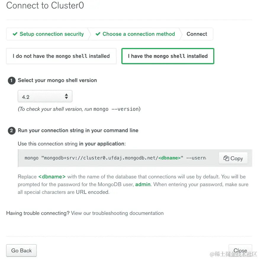 图 1.36：安装 mongo shell