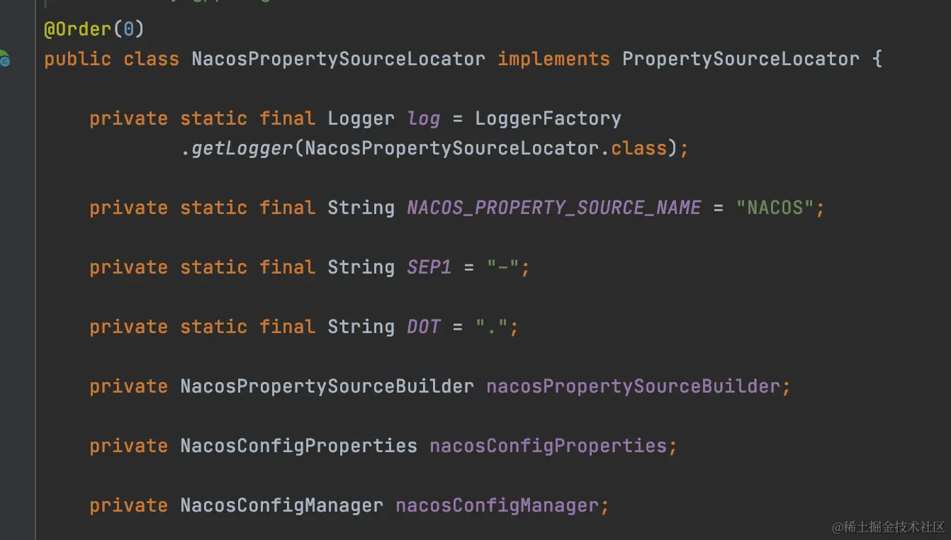 NacosPropertySourceLocator