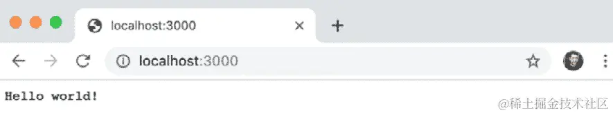 图 3.9：Hello world web 服务器示例响应