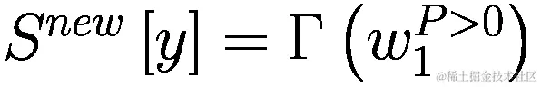 {S}^{new}\left[y\right]=\Gamma \left({w}_{1}^{P&gt;0}\right)