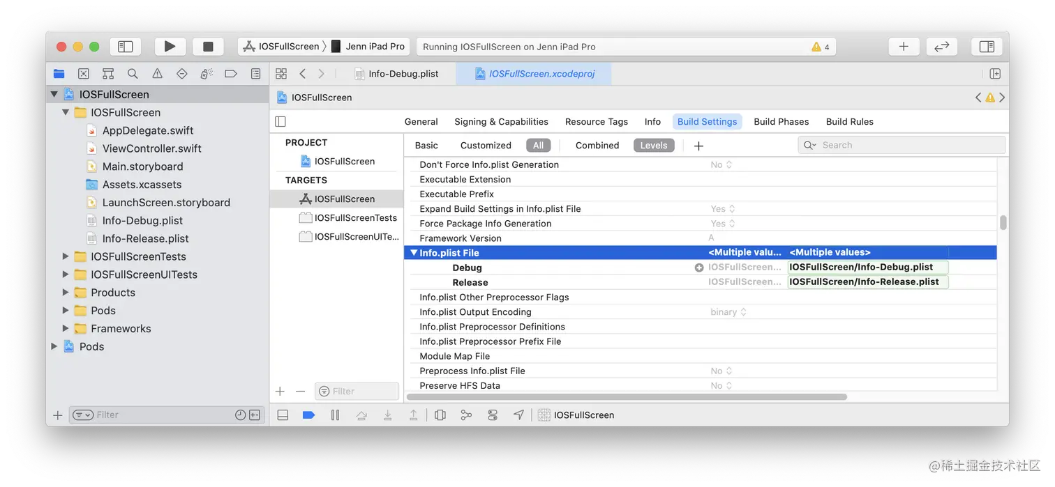 Resolved INFOPLIST_FILE build setting