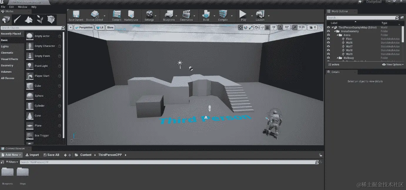 图 5.1：加载的躲避球项目